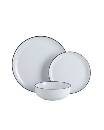 VAJILLA SET 18 PORCELANA BLANCO 26X26X2,7