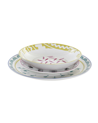 VAJILLA SET 18 PORCELANA 27X27X2,5