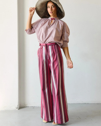 PANTALÓN BAYONA RAYAS ROJAS