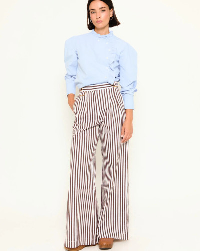 PANTALÓN BAYONA MARRÓN RAYAS