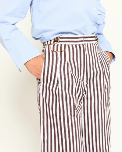 PANTALÓN BAYONA MARRÓN RAYAS