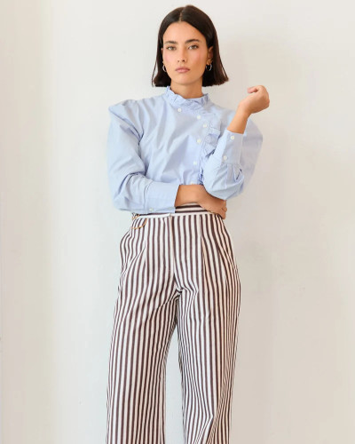PANTALÓN BAYONA MARRÓN RAYAS