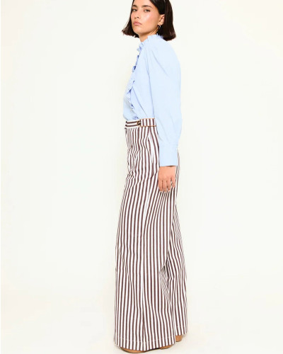 PANTALÓN BAYONA MARRÓN RAYAS