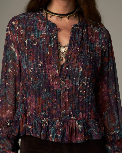 BLUSA ESTAMPADA MORADA LERELE