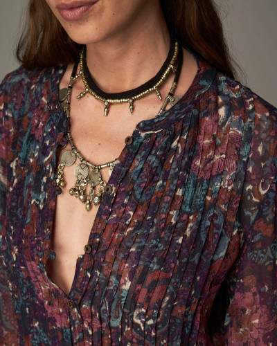BLUSA ESTAMPADA MORADA LERELE