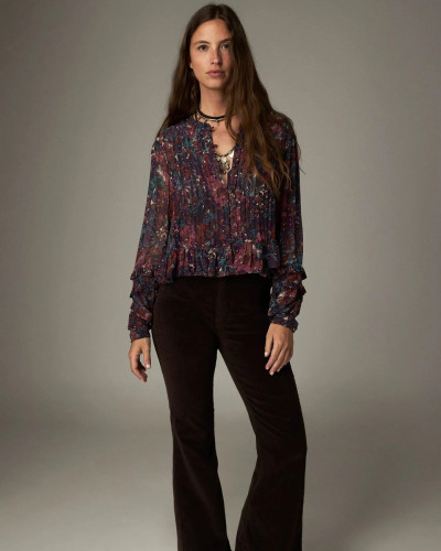 BLUSA ESTAMPADA MORADA LERELE