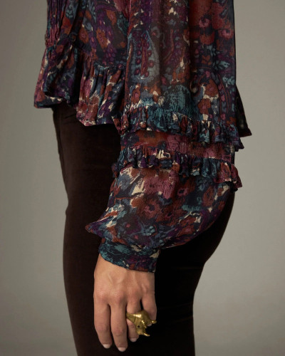 BLUSA ESTAMPADA MORADA LERELE
