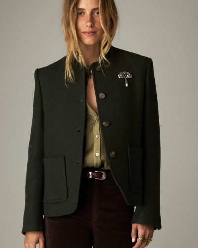 CHAQUETA LANA VERDE SALAO