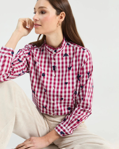 CAMISA  VICHY BURDEOS