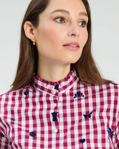 CAMISA  VICHY BURDEOS