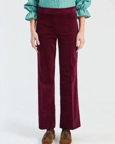 PANTALON MILA BURDEOS TERCIOPELO