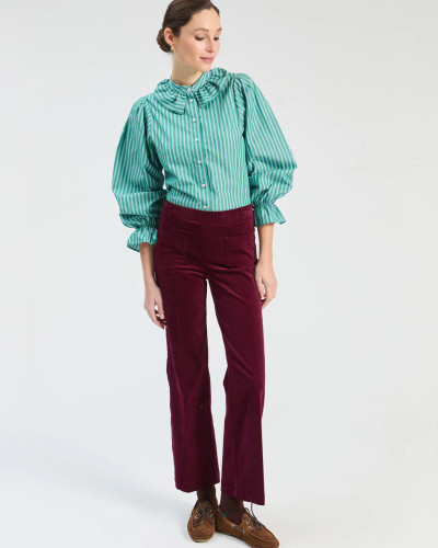 PANTALON MILA BURDEOS TERCIOPELO