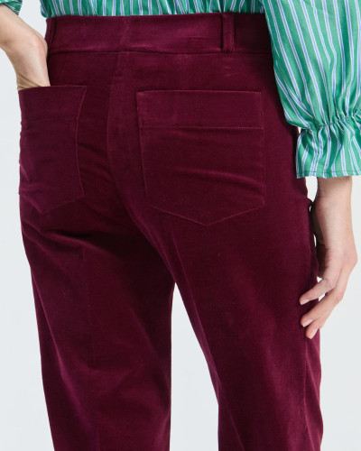 PANTALON MILA BURDEOS TERCIOPELO