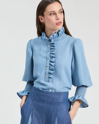 CAMISA VOLANTES  DENIM