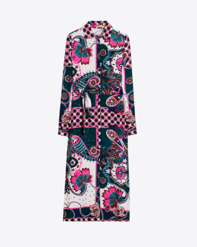 VESTIDO CAMISERO CACHEMIR FUCSIA
