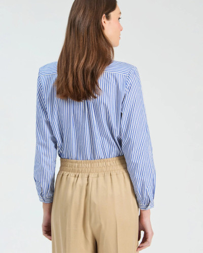 CAMISA VOLANTES RAYAS AZULON