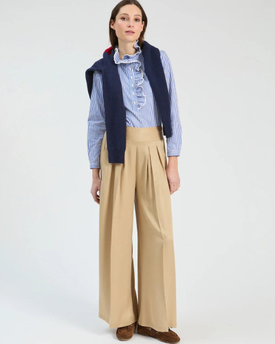 CAMISA VOLANTES RAYAS AZULON