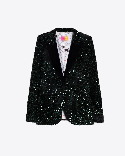 CHAQUETA LENTEJUELAS VERDE