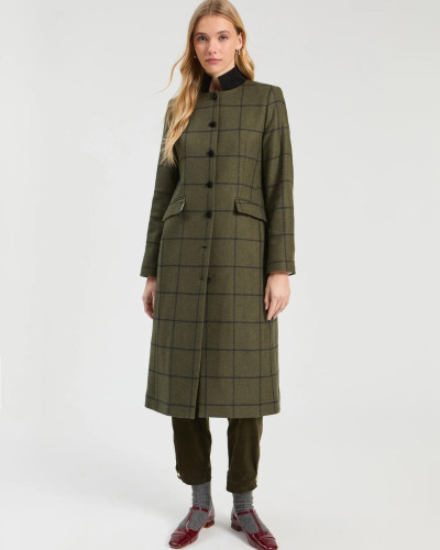 ABRIGO DORI VERDE CUADRO NEGRO