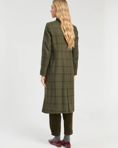 ABRIGO DORI VERDE CUADRO NEGRO