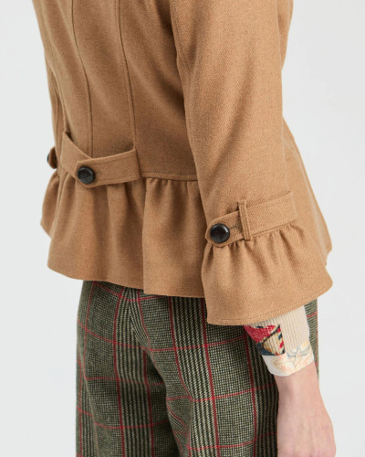 CHAQUETA VOLANTE MANGA BEIGE