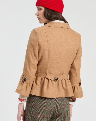 CHAQUETA VOLANTE MANGA BEIGE