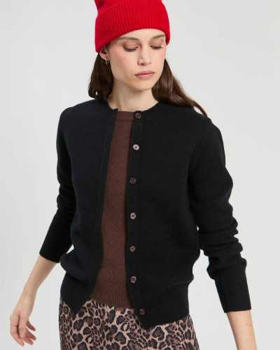CARDIGAN BICOLOR NEGRO-MARRÓN