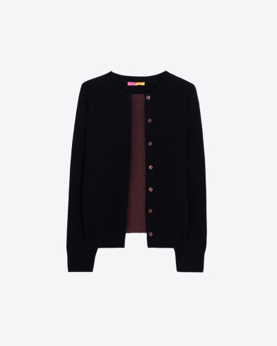 CARDIGAN BICOLOR NEGRO-MARRÓN