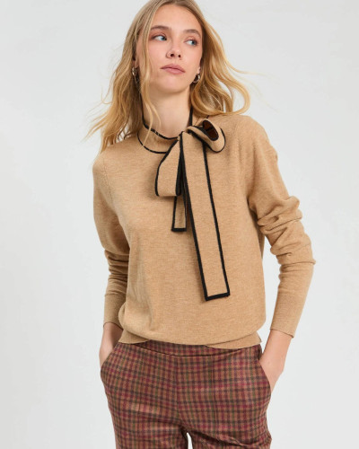 CARDIGAN LAZO CAMEL