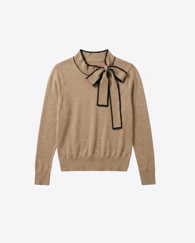 CARDIGAN LAZO CAMEL