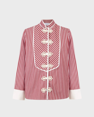 CAMISA ORIENTAL RAYAS ROJAS