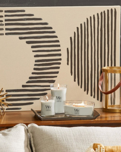 VELA AMBIENTADOR CON EFECTO CHIMENEA MEDIANA LAVANDA-PIMIENTA ROSA