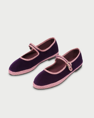 Merceditas terciopelo morado de venta online en la central 1897.