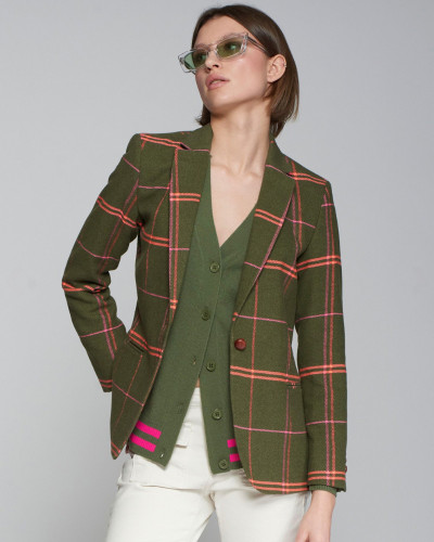 CHAQUETA CUADROS VERDE TOTAL LOOK