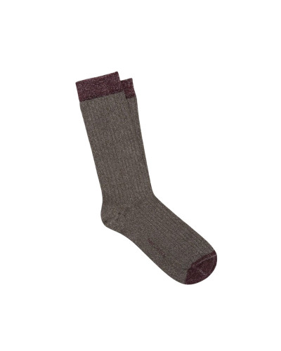 CALCETINES DE PURPURINA MARRÒN Y GRANATE