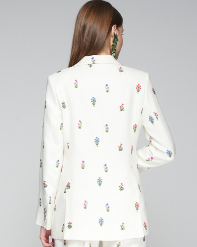 CHAQUETA BLANCA FLORES