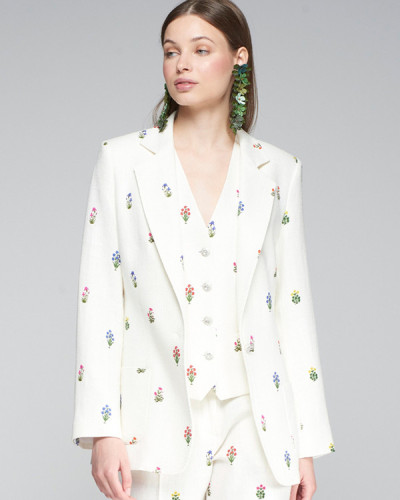 CHAQUETA BLANCA FLORES