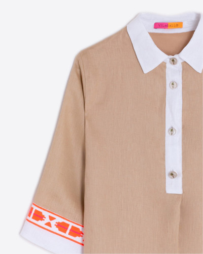 VESTIDO BEIGE LINO