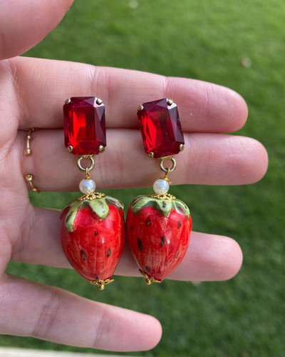 PENDIENTES CORTOS DE CERÁMICA ROSSO